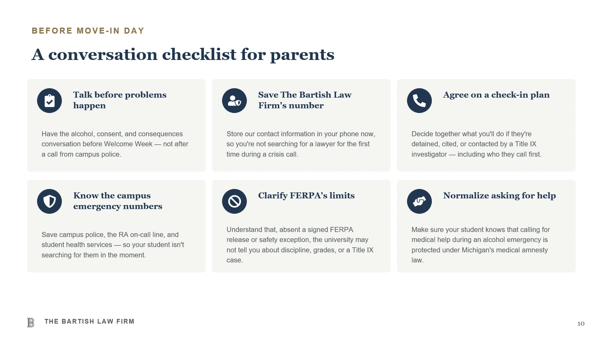 A conversation checklist for parents