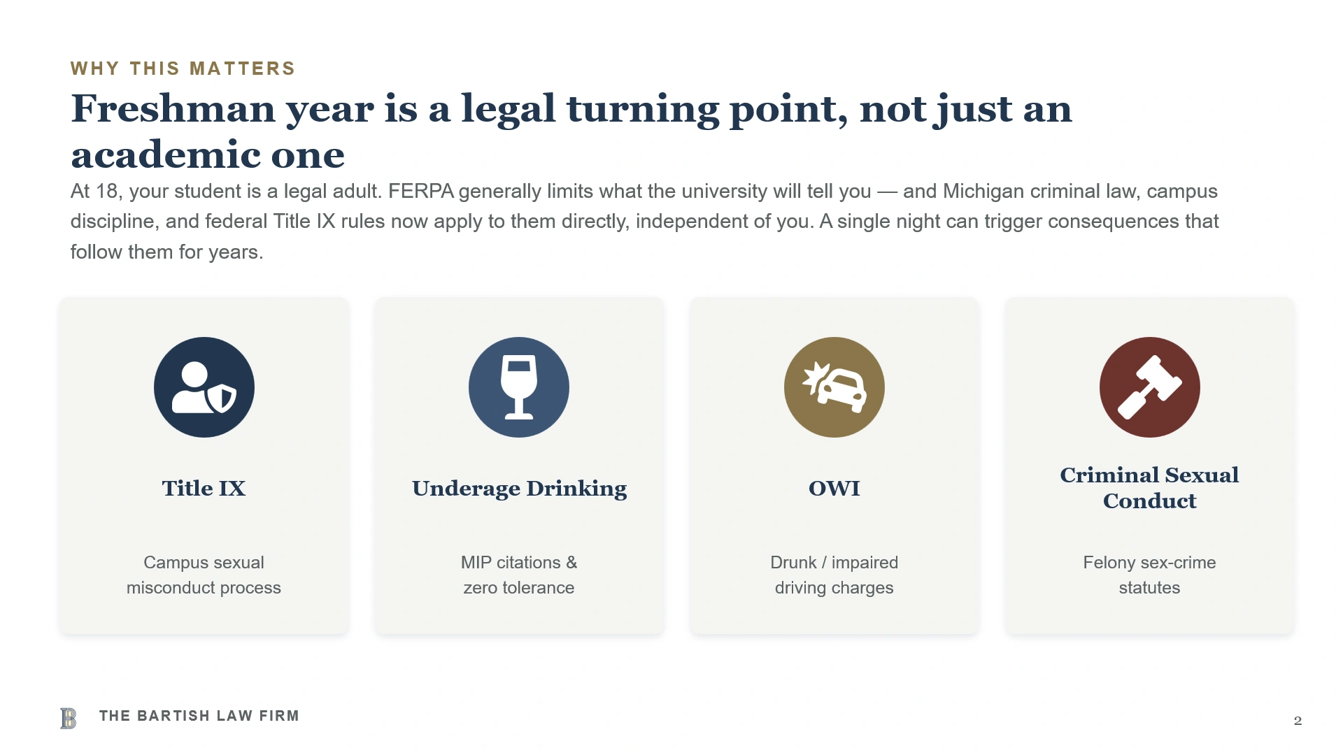 Freshman year is a legal turning point, not just an academic one