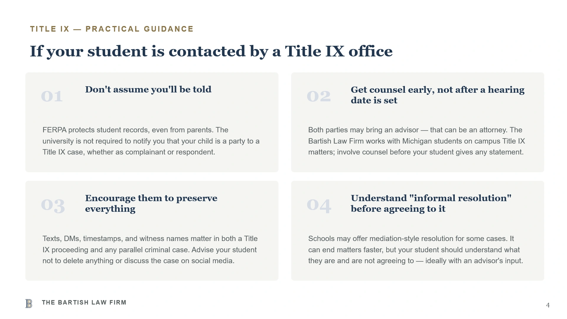 If your student is contacted by a Title IX office